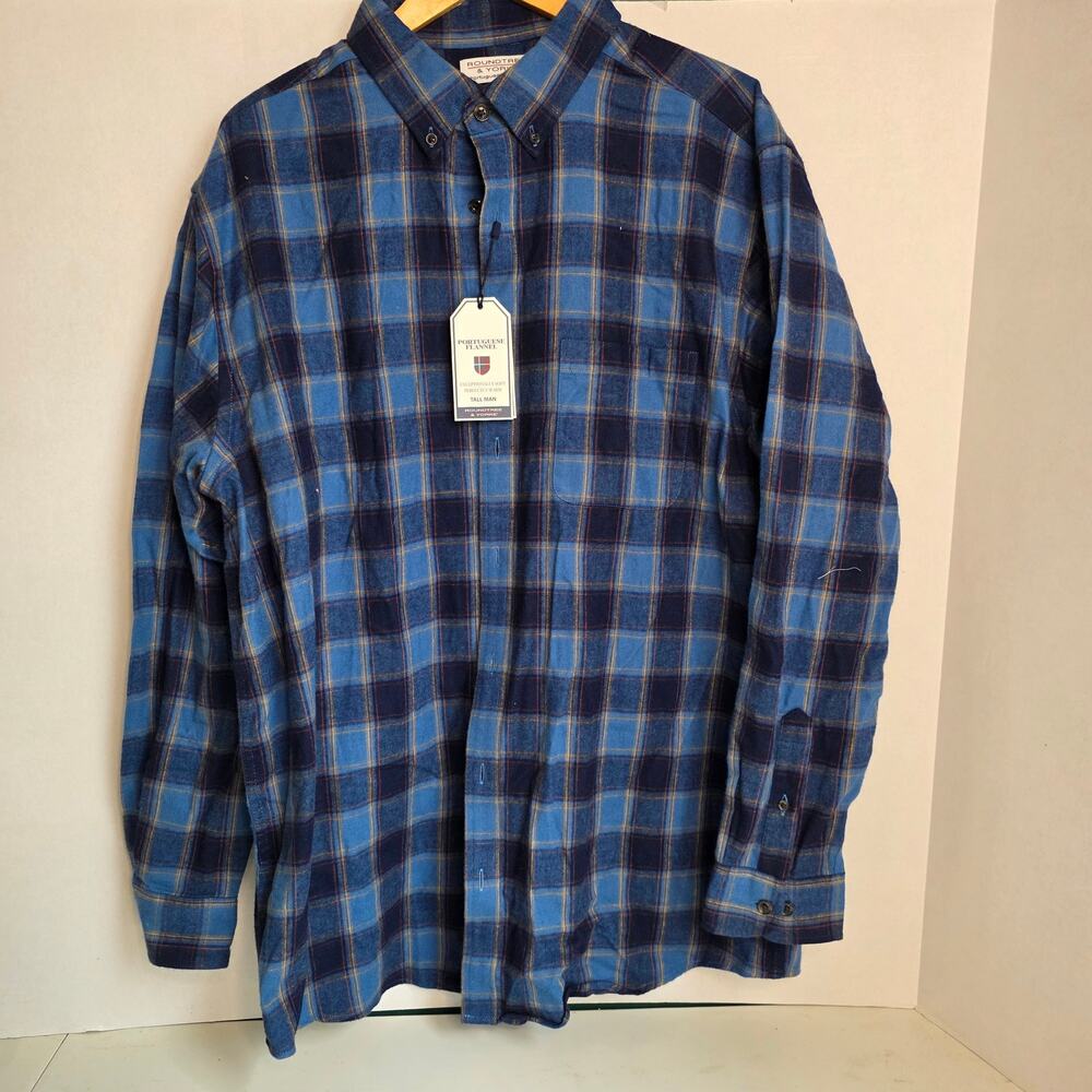 Roundtree and Yourke, Blue Flannel, Mens Tall XLT NWT